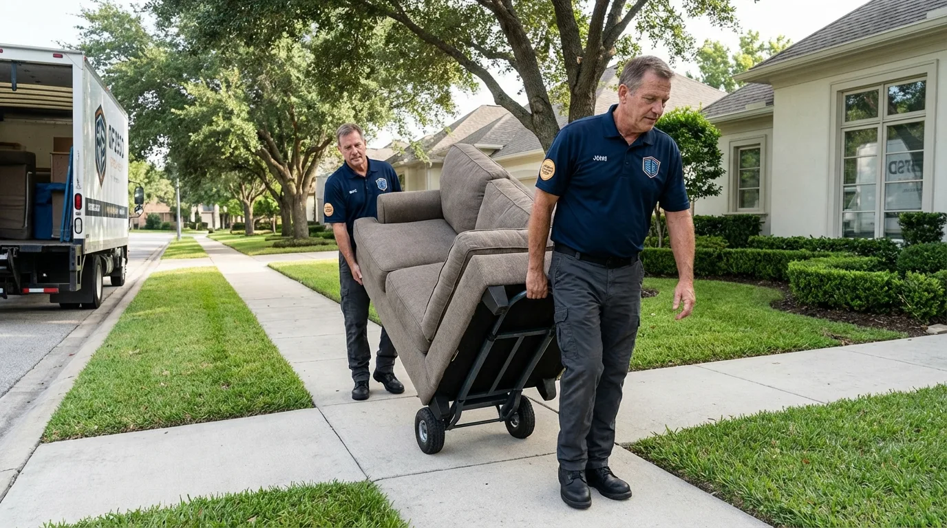 Local residential moving crew loading furniture in Elk Rapids, MI